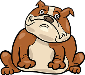 Image showing english bulldog dog cartoon illustration