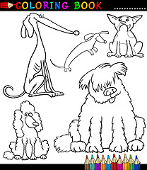 Image showing Cartoon Dogs or Puppies for Coloring Book