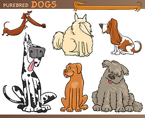 Image showing Dog breeds cartoon set