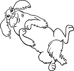 Image showing happy fluffy dog cartoon for coloring