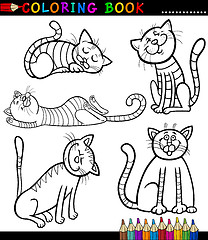 Image showing Cartoon Cats or Kittens for Coloring Book