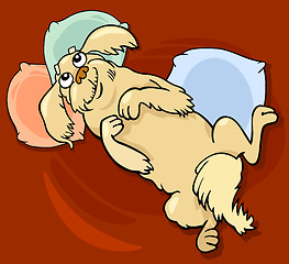 Image showing happy fluffy dog cartoon illustration