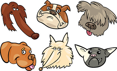 Image showing Cartoon funny dogs heads set