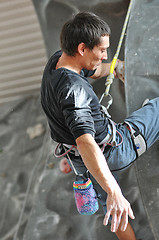 Image showing Competitions in rock climbing