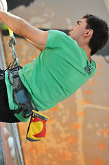 Image showing Competitions in rock climbing