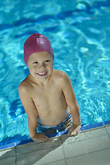 Image showing happy child on swimming pool