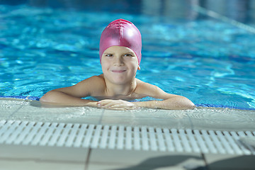 Image showing happy child on swimming pool