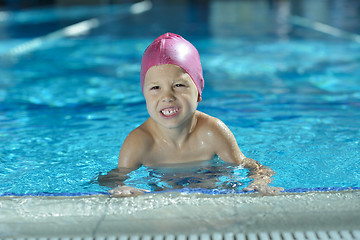 Image showing happy child on swimming pool