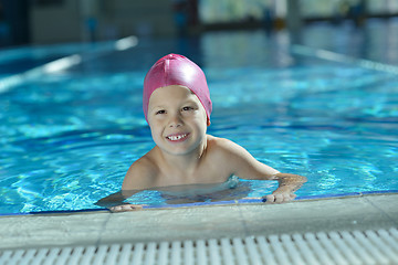 Image showing happy child on swimming pool