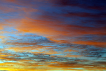 Image showing Multicolor sunset over the sea