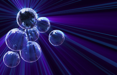 Image showing dark funky background with mirror disco balls