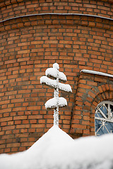 Image showing Snow-covered cross