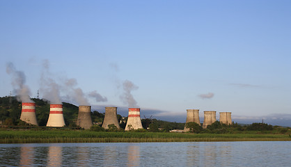 Image showing Pipes smoke. Thermal station.