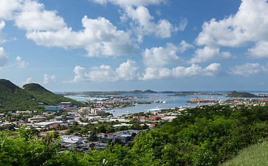 Image showing View over Simpson Bay Lagoon St Martin