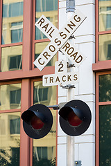 Image showing Railroad crossing sign in Washington DC