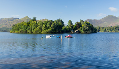 Image showing Boats on Derwent Water in Lake District