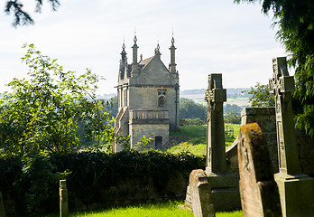 Image showing Churchyard and lodges in Chipping Campden