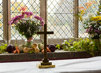 Image showing Interior of St Mary Church Swinbrook