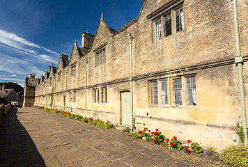 Image showing Traditional cotswold stone almshouses