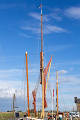 Image showing Old Thames Sailing barge at Faversham Kent