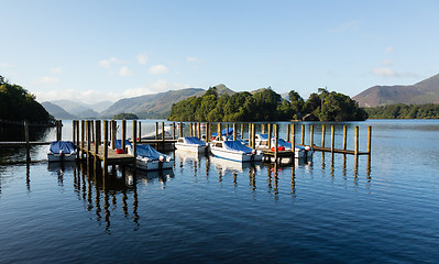 Image showing Boats on Derwent Water in Lake District