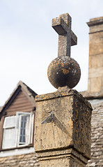 Image showing Old sundial in Stanton Cotswolds