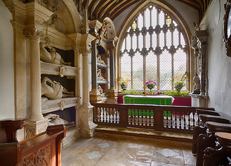 Image showing Interior of St Mary Church Swinbrook