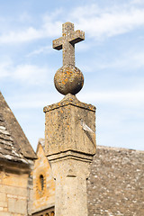 Image showing Old sundial in Stanton Cotswolds