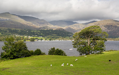 Image showing Overlook of Coniston Water in Lake District