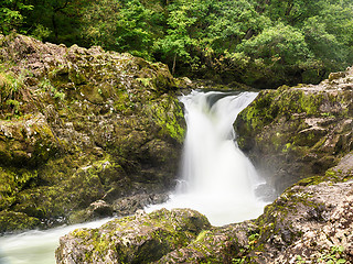 Image showing Skelwith Falls waterfall in Lake District