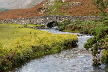 Image showing Stone bridge over river by Wastwater