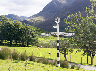 Image showing Buttermere sign in english lake district