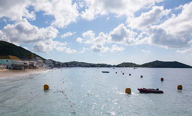 Image showing Beach at Grand Case in St Martin Caribbean