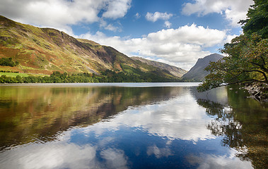 Image showing Reflections in Buttermere in Lake District