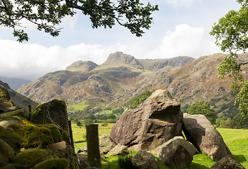 Image showing Langdale Pikes in Lake District