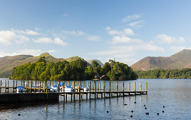 Image showing Boats on Derwent Water in Lake District