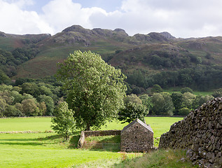 Image showing Old stone farm building in Lake District