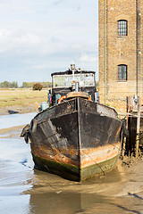 Image showing Old Sailing barge house boat at Faversham Kent