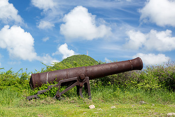 Image showing Old cannon rusting on St Martin Caribbean