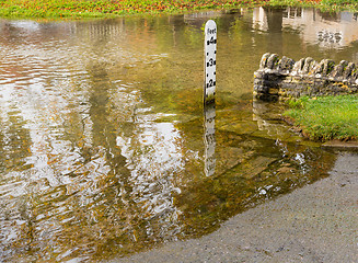 Image showing Depth gauge by deep ford in Shilton Oxford