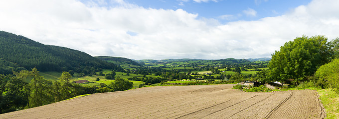 Image showing Panorama of welsh countryside