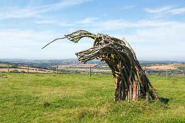 Image showing Traditional green man woven from branches