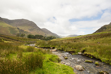 Image showing Rocky stream leads towards Buttermere