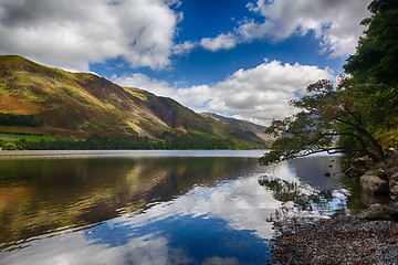 Image showing Reflections in Buttermere in Lake District