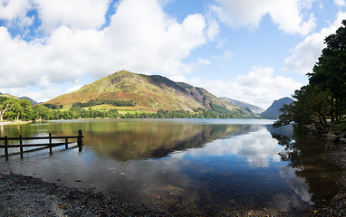 Image showing Reflections in Buttermere in Lake District