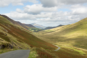 Image showing Newlands Pass in Lake District in England