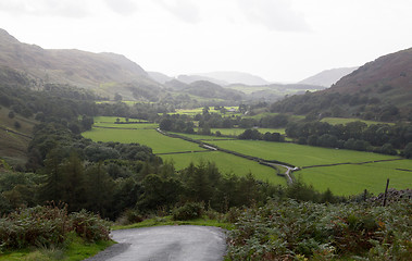 Image showing View toward Eskdale from HardKnott Pass