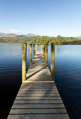 Image showing Pier on Derwent Water in Lake District