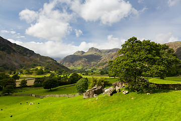Image showing Langdale Pikes in Lake District