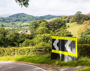 Image showing Dangerous bend in road in Wales